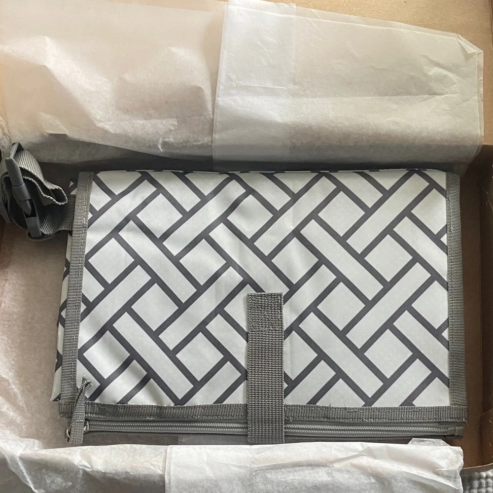 Nikki’s Designer Diaper Bag | Gray & White | Chic & Functional